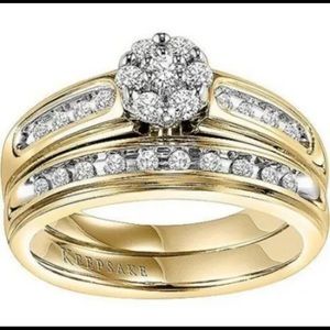 Keepsake Inspiring Bridal Set with 3/8 Carat T.W. Diamond in 10kt Yellow Gold